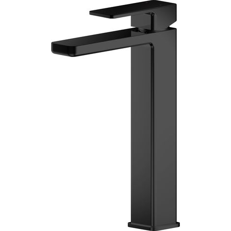 Square High-Rise Mono Basin Mixer Tap - Matt Black