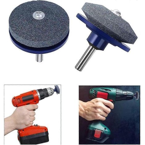 Affûteur de lames de tondeuse à gazon, outil d'équilibrage universel pour perceuse électrique et perceuse manuelle, lot de 2 (1/5)