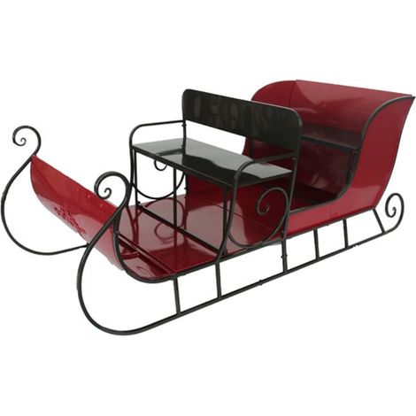 Traineau de Noël XXL en Métal rouge et noir (1/4)