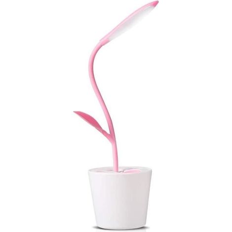 MARSEE Lampe de Table Liseuse LED Tactile Luminosité Ajustable avec Pot à Crayon Bureau Décoration Cadeau Originale - Rose (1/4)