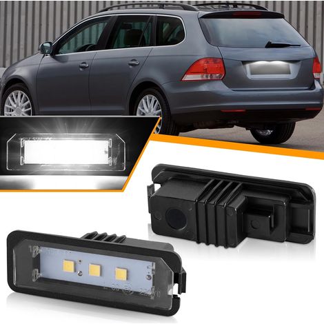 Éclairage de plaque d'immatriculation à LED pour GOLF 4 5 6 7 Lupo Scirocco Polo 9N 6R Passat 3c B6 Limousine CC Phaeton Beetle II EOS,Canbus Aucune Erreur 2 Pièces (1/5)