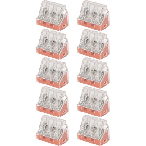 Lot de 10 connecteurs à poussoir pour câbles rigides et flexibles, conducteurs rapides, commande industrielle PCT-103D (1/5)