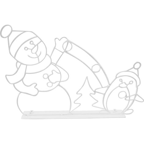 Affichage Lumineux De Noël Extérieur - Bonhomme De Neige Et Pingouin Animés - Cadre Métallique Pré-Éclairé Avec 195 LED - Décoration De Jardin Et Cour - 30 x 20 cm (1/5)