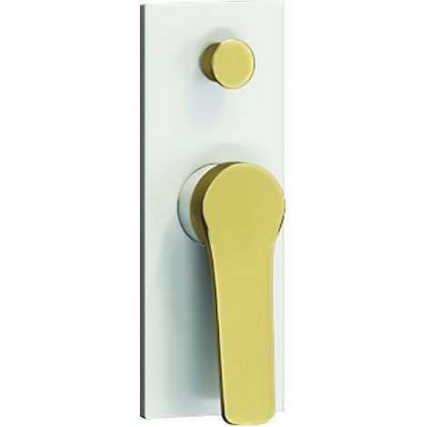 Miscelatore doccia incasso con deviatore bianco e leva bronzo  KAM-KANDA BIANCO-BR kamalu