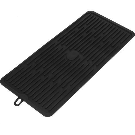 Tapis de séchage vaisselle en silicone 446x203 mm – Drainant et pliable – Nettoyage facile au lave-vaisselle – Couleur noire – Primematik (1/5)