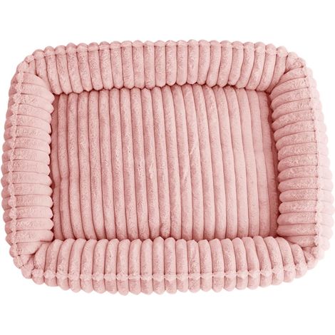 Removable and Washable Dog Basket S-XXL, Removable Dog Bed, Soft and Comfortable Cat Cushion, Anti-Stress Pet Mat for Small, Medium, and Large Pets (M59 Pink, L) (1/5)