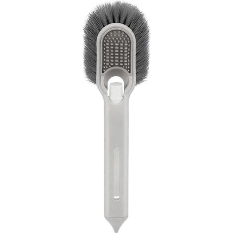 Brosse à vaisselle avec distributeur de savon intégré Brosse multifonctionnelle à poils durs pour la cuisine, l'évier, le plan de travail, la salle de bain, la douche, la baignoire, le réfrigérateur (1/5)