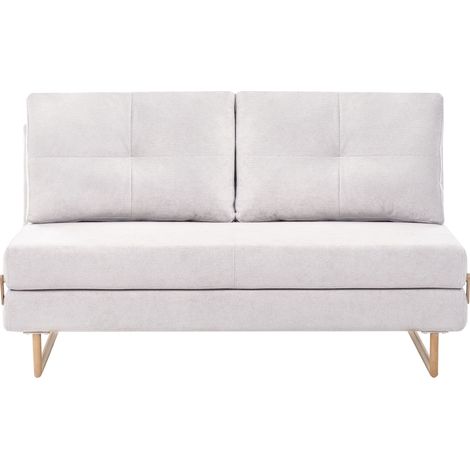 Canapé-lit 3 Places Minimaliste en Tissu Dépliable Convertible Blanc Cassé Jerslev