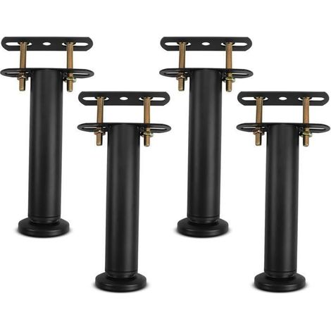 Pied De Lit, Pieds De Sommier, De Lit Liaison MéTal RéGlables en MéTal Pieds pour Sommier, Armoire, Canapé 18-33Cm -Lot De 4 (1/5)