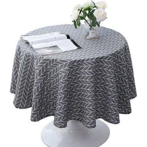 Mantel redondo - algodón y lino - mantel - 150 cm (1/5)