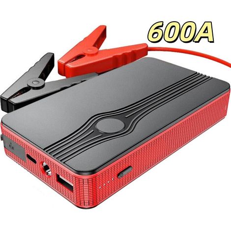 Démarreur d'urgence pour voiture 600A, démarreur secours, démarreur batterie, Chargeur de voiture d'urgence 12 V, avec lumière DEL (1/5)
