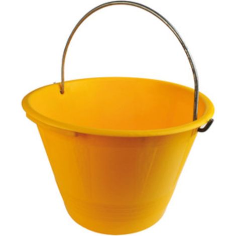 SECCHIO P/MURATORE PLAST C/ARCO GIALLO D 36CM 12 L Q.TA 10