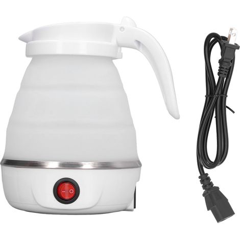 Bouilloire électrique pliable 0,6L 400W prise US 110V chauffe-eau rétractable pour lait café thé eau bouillante blanc (1/5)