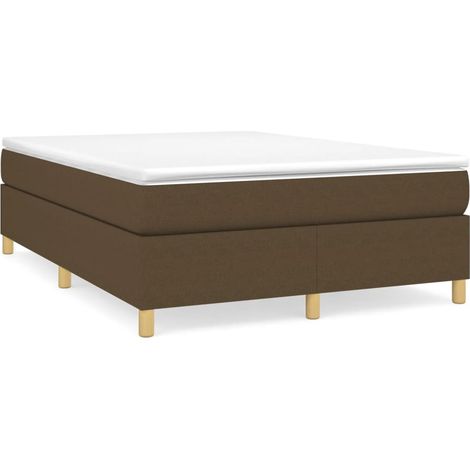 Maison Exclusive - Struttura Letto a Rete a Molle Marrone Scuro 140x200 cm Tessuto