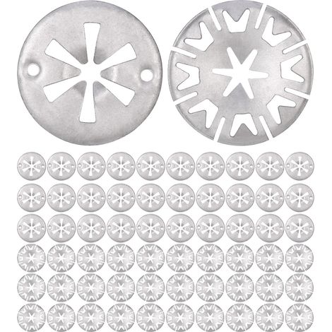 60 PCS Rondelles de Verrouillage en Métal, rondelle de bloca Star Durable, Clips de Fixation de Moteur Dessous pour Diverses Voitures (Deux Modèles) (1/5)