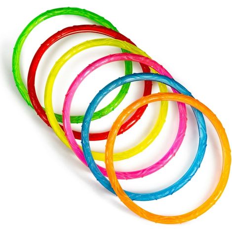 Ensemble de 6 anneaux de plongée scintillants pour enfants, multicolores. (1/4)