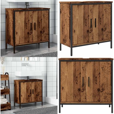 vidaXL Armoire lavabo vieux bois 60x30x60 cm bois d'ingénierie