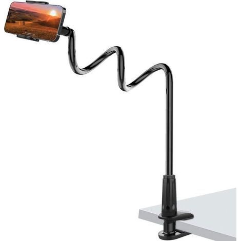Handyhalterung, universeller Handyständer, langer, flexibler Schwanenhalsarm, verstellbar für das Bett, 90 cm (1/4)