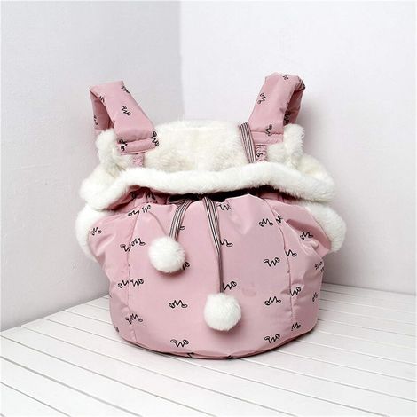 Transportín semicerrado colgante – tipo pecho, para chihuahuas/cachorros, para uso exterior.