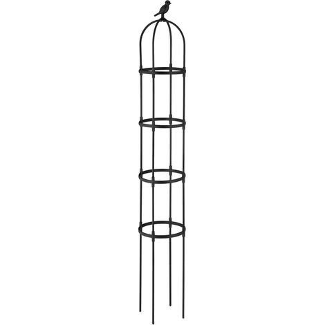 Lote de 2 celosías decorativas cocina jardín 180 x 180 cm soporte plantas trepadoras de metal negro 130011744 (1/5)