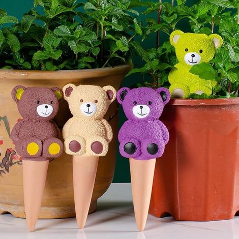 Fioriere in terracotta Oyas, set di 4 dispenser per l'irrigazione delle piante, punte autoirriganti in terracotta, sfere per l'irrigazione automatica di piante da interno, coni in argilla - Irrigazion