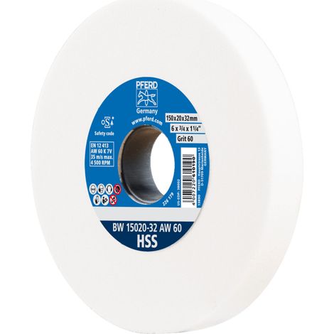 PFERD TOOLS Schleifbockscheibe Ø 150x20mm Bohrung-Ø 32 mm A60 zum Schärfen von HSS-Bohrern
