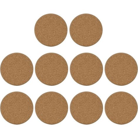10 pièces Sous-verres en Liège Ronds pour Maison Bureau Café Protection de Table (1/5)