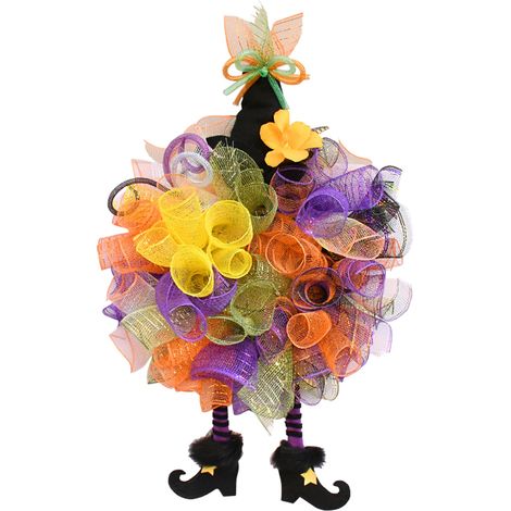 Décoration sur le thème des sorcières en polyester résistant, idéale pour les portes, la salle à manger, les couronnes et la décoration murale du porche. Crée une ambiance d'Halloween. Diamètre : 30 c (1/5)