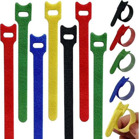 Pack of 150 cable ties, 5 colors for cables, colored cable ties, cable ties, cable clips, cable ties for cables, cable ties, cable organizer, reusable ties, (150 x 12 mm) (1/5)