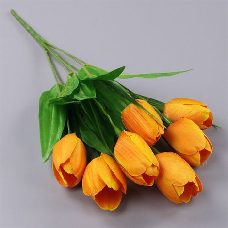 Ramo de rayón Miayilima de 7 cabezas, ideal para bodas, decoración del hogar y uso en exteriores, de 37 cm de tamaño y disponible en 9 colores.