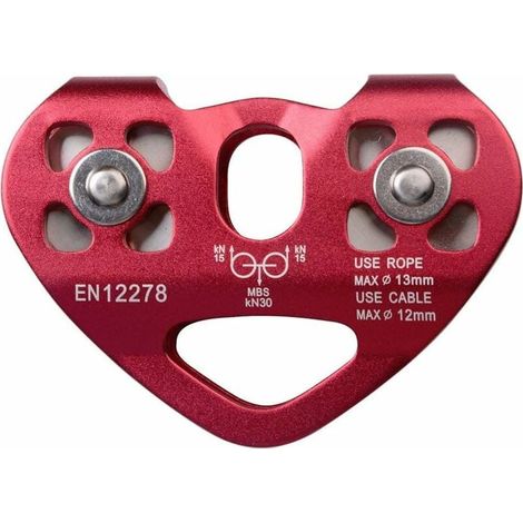 Puleggia Doppia, 30KN/6700lbs Arrampicata all'aperto Zipline a Doppio Asse Set di carrelli per Cavi a Forma di Cuore Puleggia di Salvataggio sul Lavoro (1/5)