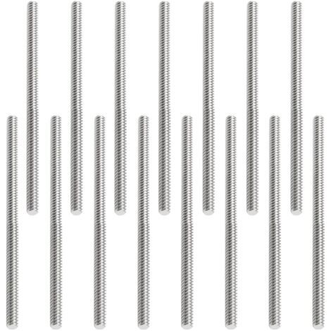 QORVA-Lot de 15 Pièces Tige Filetée M6 x 100mm Tige Filetée Inox M6 Tiges Filetées en Acier Inoxydable Entièrement Filetée Tige Goujons, Tige Entièrement Filetée