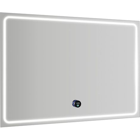 Sapho Gemini - Miroir avec éclairage LED et chauffage, 100x70 cm, capteur tactile GM100K (1/4)