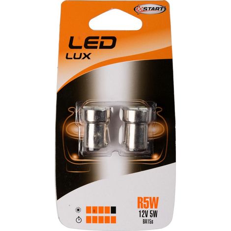 R5W Coppia di lampadine 4 Led per luci auto 12V 5W BA15S (1/2)