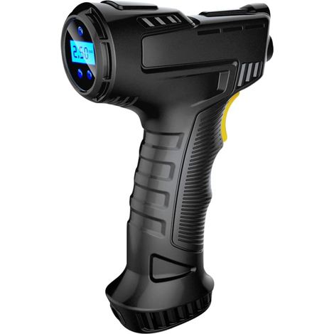 120W compresseur d'air Portatifs sans Fil avec Manomètre Numérique,de Voiture sans Fil Portable USB gonfleur de jaugeavec écran LCD Numérique, pour Vélos Motos Voitures (1/5)
