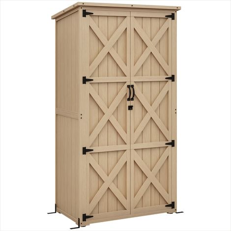 Chariot de jardin Bois de sapin armoire de jardin abri outils (1/5)