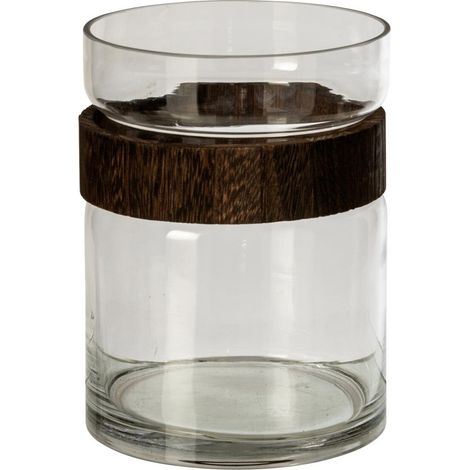 Vase Cylindre en Verre "Nadia" 20cm Marron (1/2)