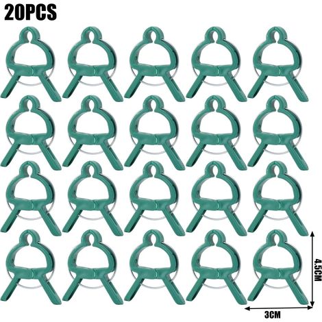 Lot de 20 clips pour plantes grimpantes – 3 x 4,5 cm – Protection des tiges fragiles – Anti-vent – Résistance UV – Réutilisables – Pour tomates, concombres, vignes – Jardin, potager, bac surélevé – Co (1/4)