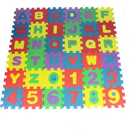 Tapis puzzle enfant--antidérapant lettres chiffres--tapis de jeu bébé tout petit (1/5)