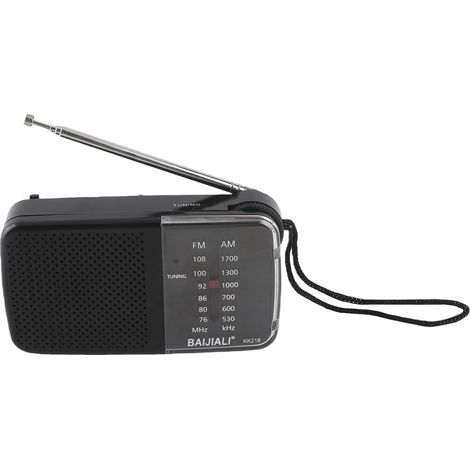 Radio Portable AM FM Ondes Courtes Rétro Noire Compacte Design Vintage Antenne Classique Légère 160g Piles AA Idéale Voyage (1/5)