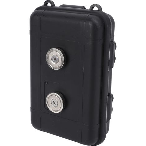 Boîte de rangement magnétique 15,5 x 10 x 4,5 cm, étanche, porte-clés magnétique pour voiture avec 4 attaches de sécurité (1/5)