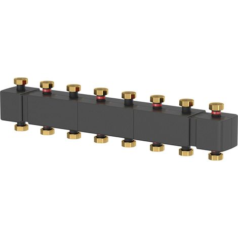 Verteilerbalken, differenzdruckar 4-fach, bis 7 Heizkreise, bis 70kW