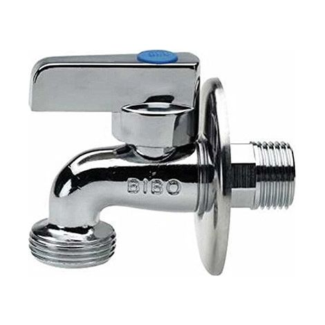 Rubinetto lavatrice a sfera Bibo Lux con rosone per lavatrice M 3/8" S0031C03 (1/2)