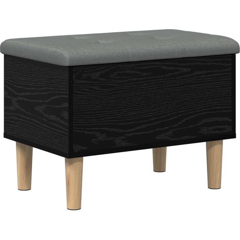 Storage Bench with Cushion Black Oak 62 x 42 x 46 cm vidaXL (1/5)