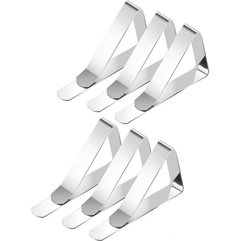 Pinces à linge / attache-tissus argentés, lot de 6 (1/5)