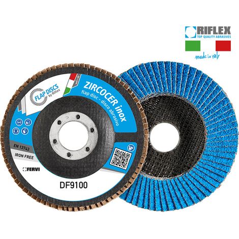 Disco lamellare abrasivo 115mm grana 40 zirconio ceramicato Fervi df9100.312