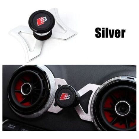 Para Audi A3 S3 RS3 8V Soporte para teléfono de coche Soporte para teléfono de coche Rotación de 360° Soporte GPS Accesorios de estilo para coche, plateado