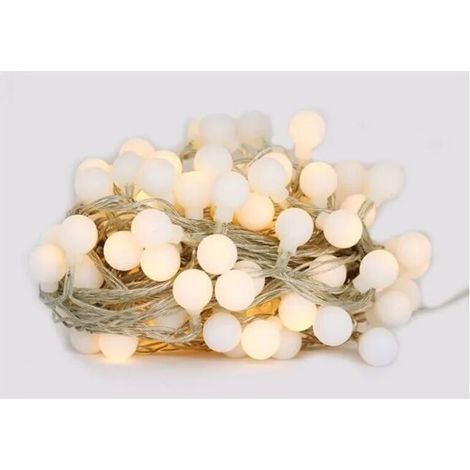 Guirlande Lumineuse Sphérique,10M 100 LED Guirlande Lumineuse Noel Extérieur/Intérieur avec Télécommande Timer, Étanche, 8 Modes, Idéal pour Noël, Mariage, Décoration de Balcon
