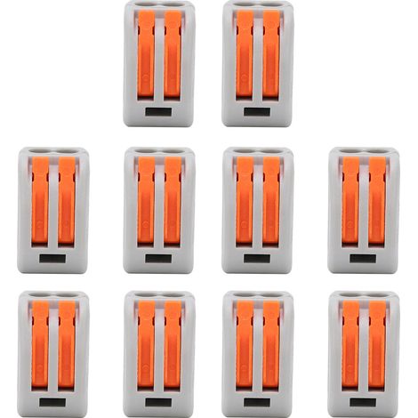 Connecteur rapide PCT212, lot de 10 bornes de raccordement fil, serre-câble conducteur flexible et rigide, connecteur électrique pratique. (1/5)