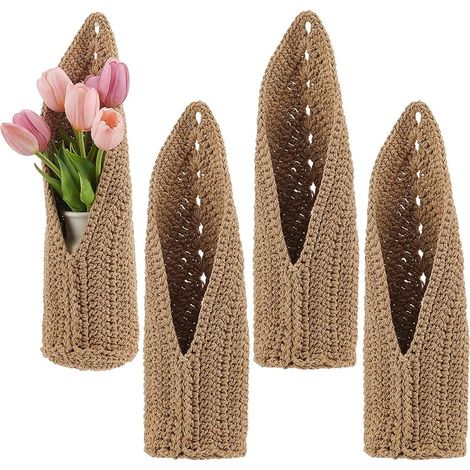 4pcs Porte Pots Suspendus pour Plantes d'Intérieur Porte Pot Murale Boho pour Pots jusqu'à 10.5cm Support pour Plantes Muraux Décoration pour Salon Chambre Bureau (1/5)